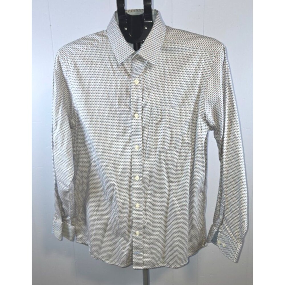Johnston & Murphy since 1850 Blue Brown Button Down Shirt Medium M